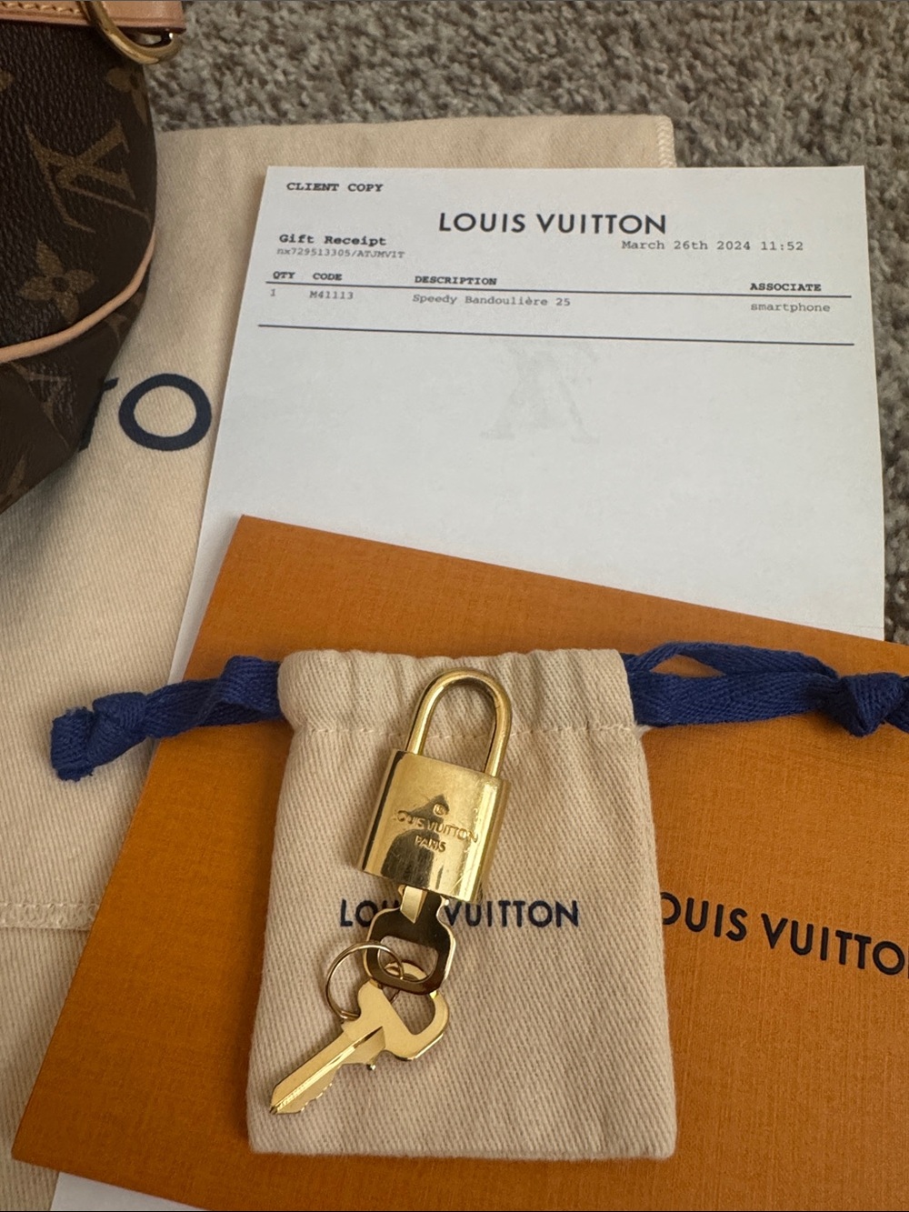 AUTHENTIC LOUIS VUITTON SPEEDY BANDOULIERE 25 - Picture 8 of 10